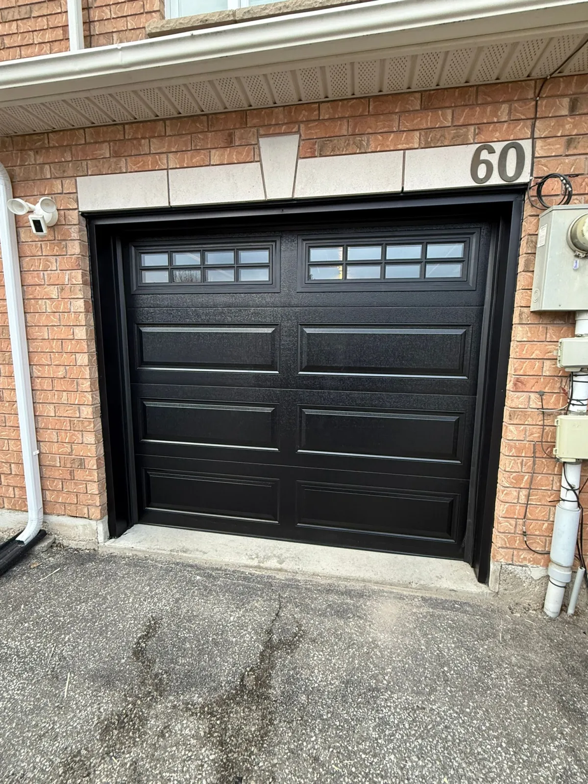 Black carriage single garage door
