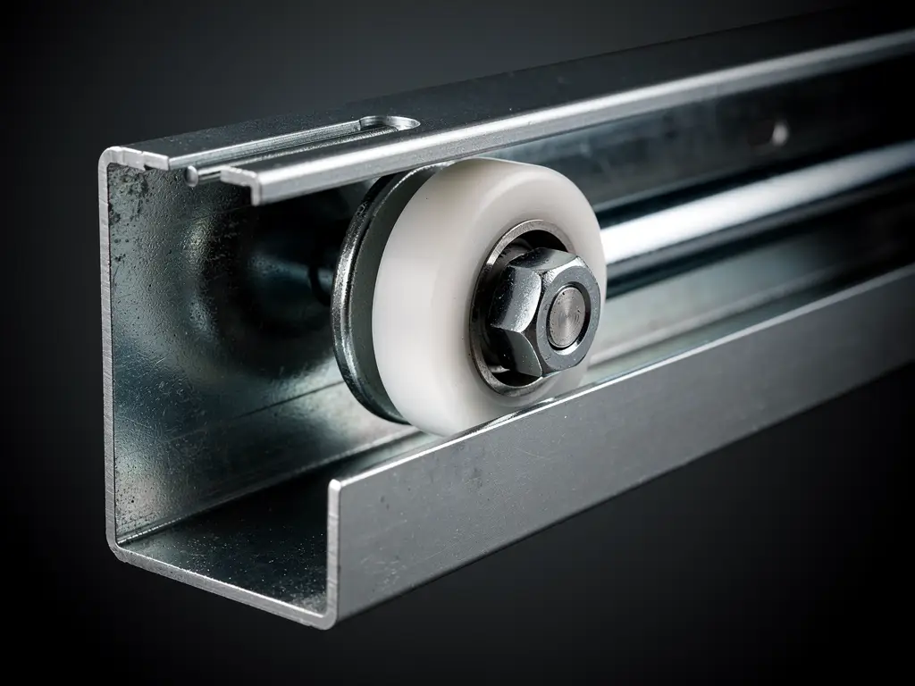Clean garage door roller track